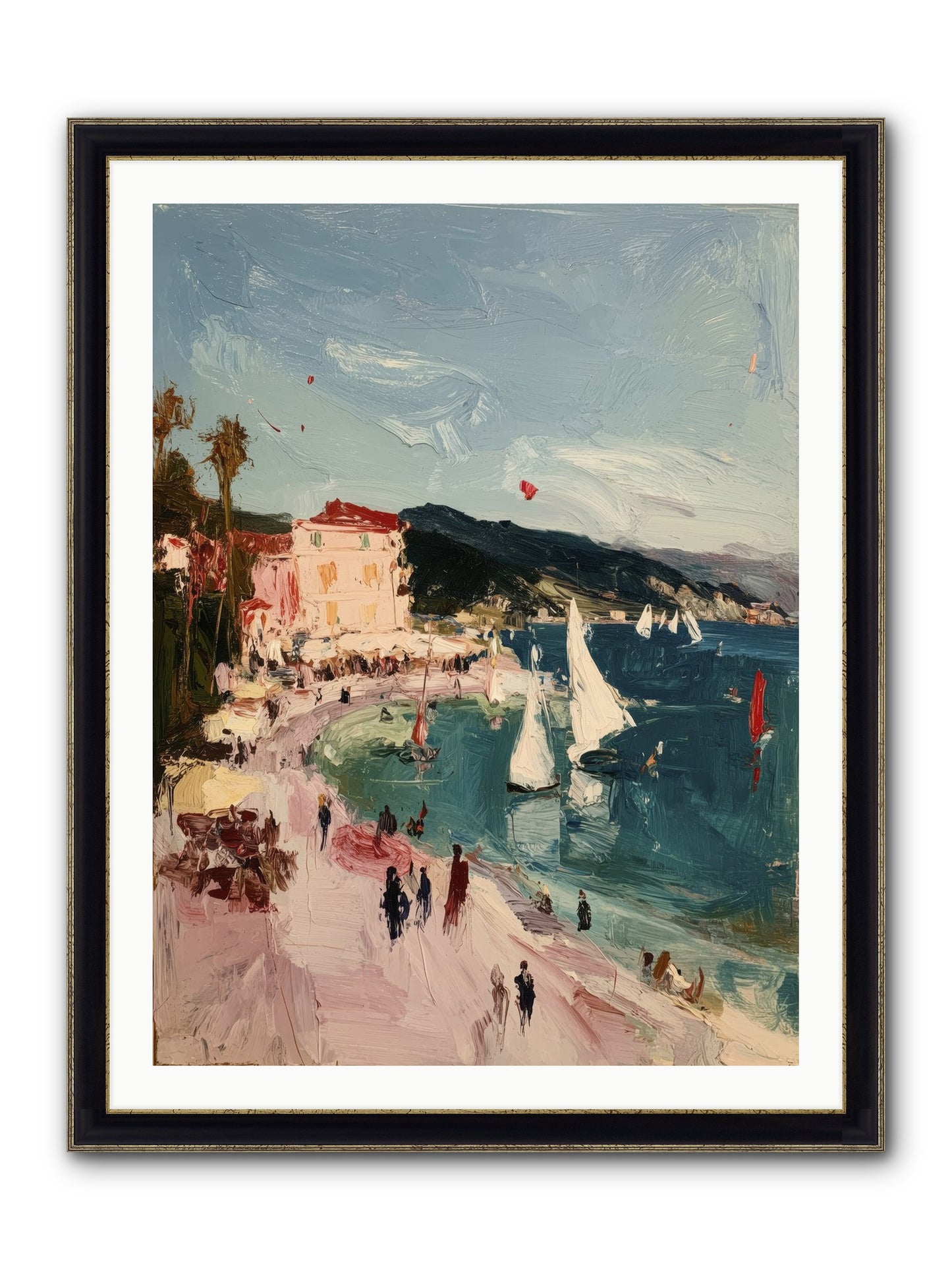 Between Soul And Sea Framed Print - Black & Gold 30x40