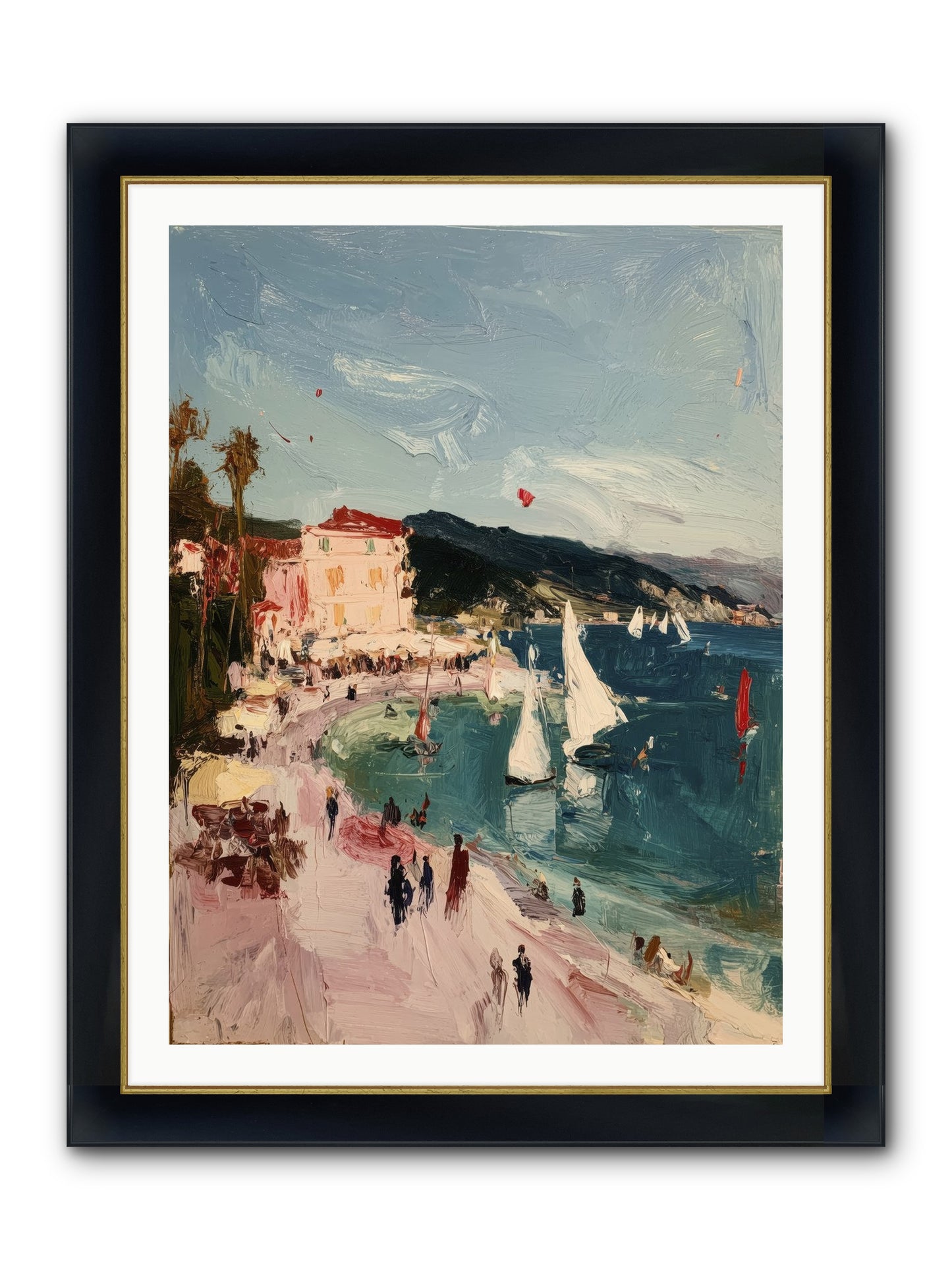 Between Soul And Sea Framed Print - Wide Black w/Gold 30x40