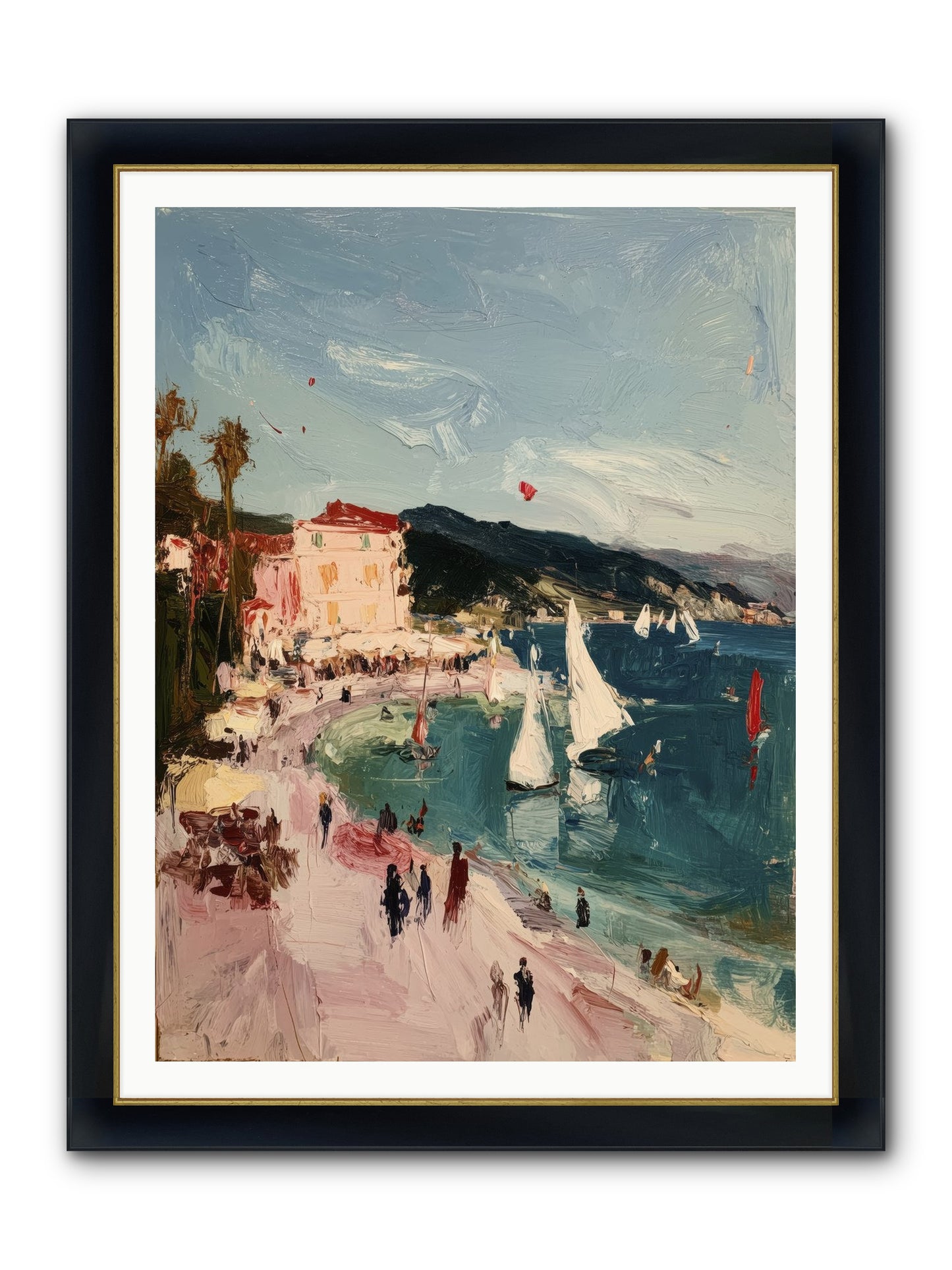 Between Soul And Sea Framed Print - Wide Black w/Gold 36x48