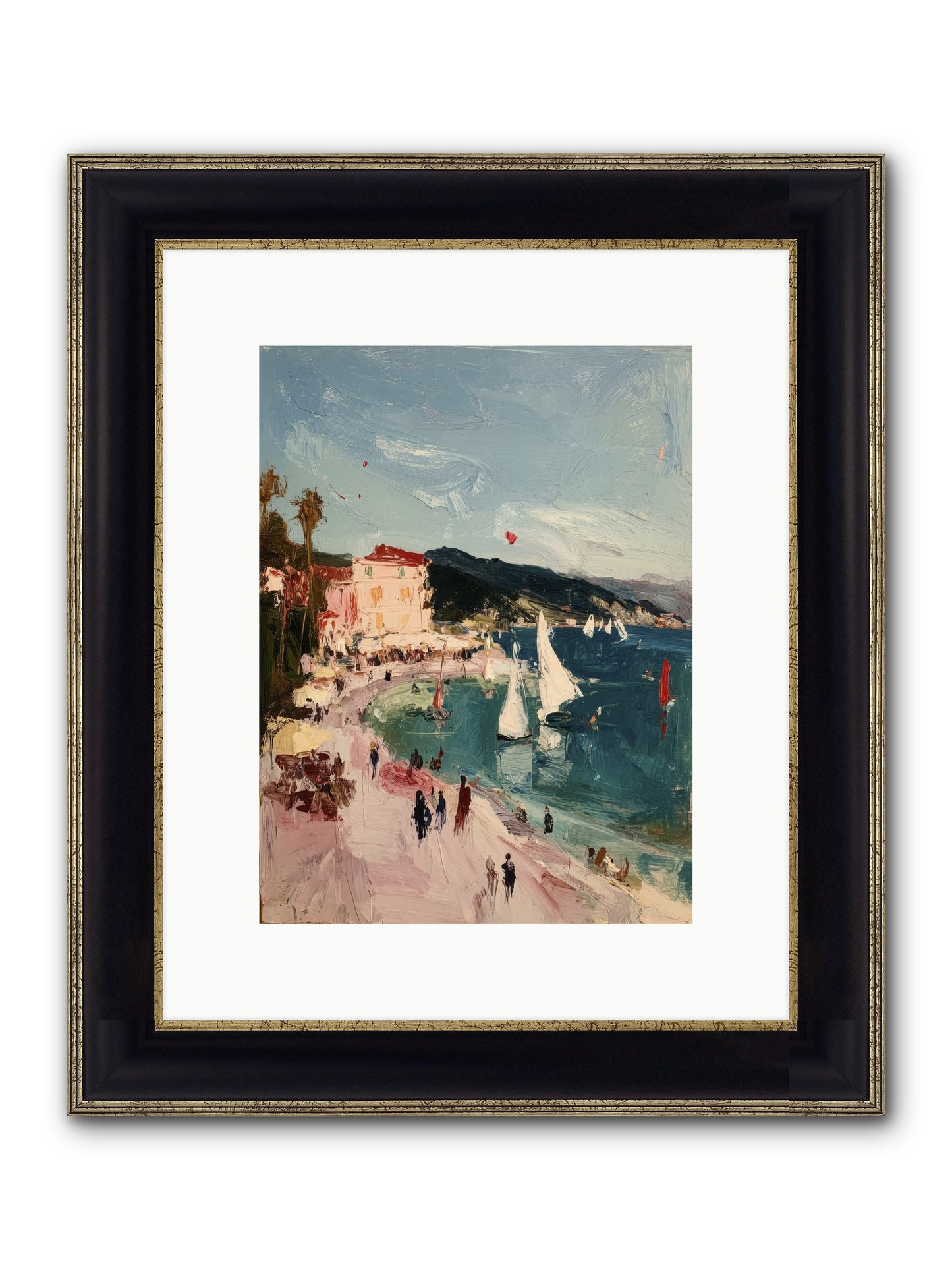 Between Soul And Sea Framed Print - Black & Gold 9x12