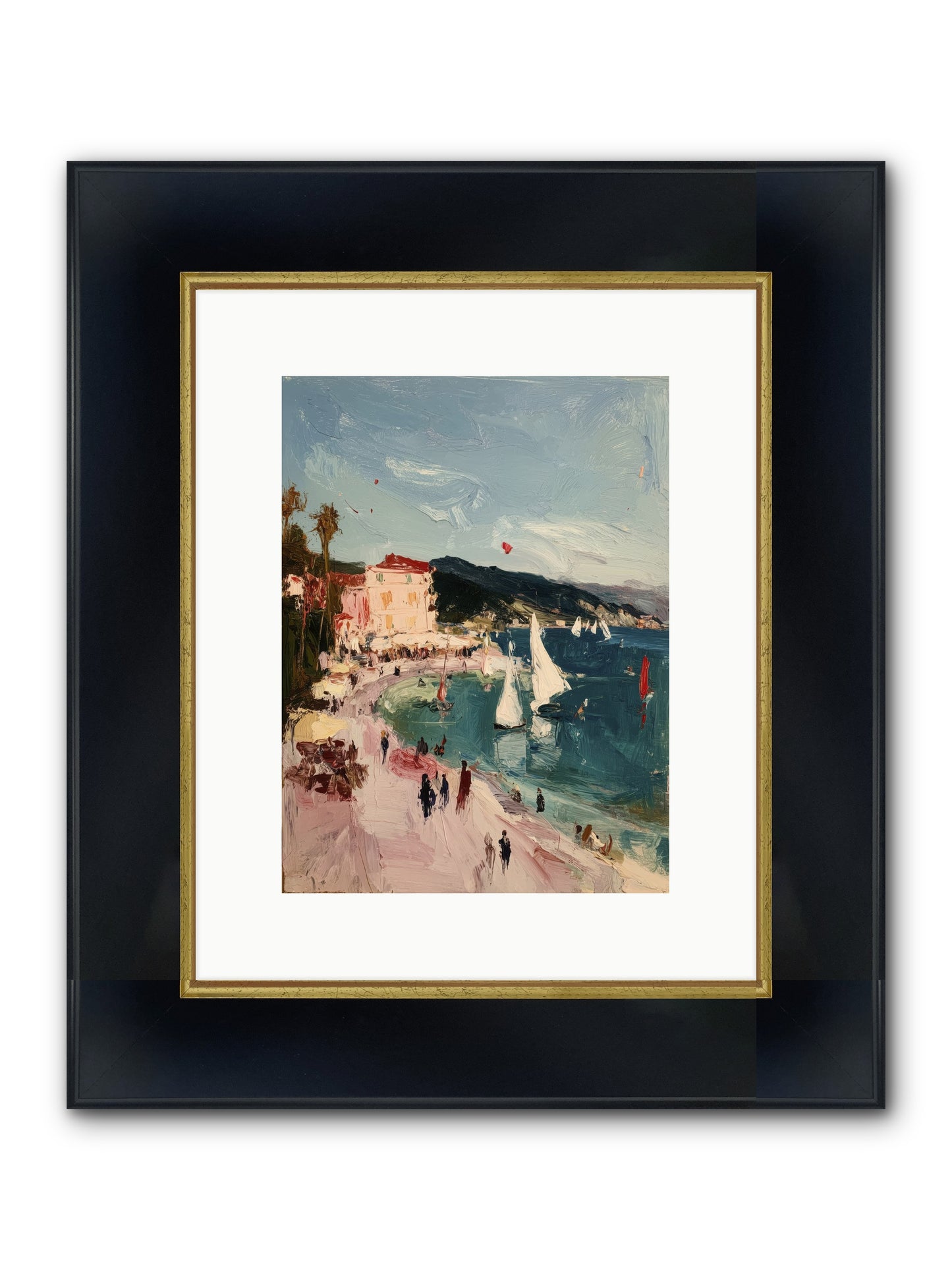 Between Soul And Sea Framed Print - Wide Black w/Gold 9x12