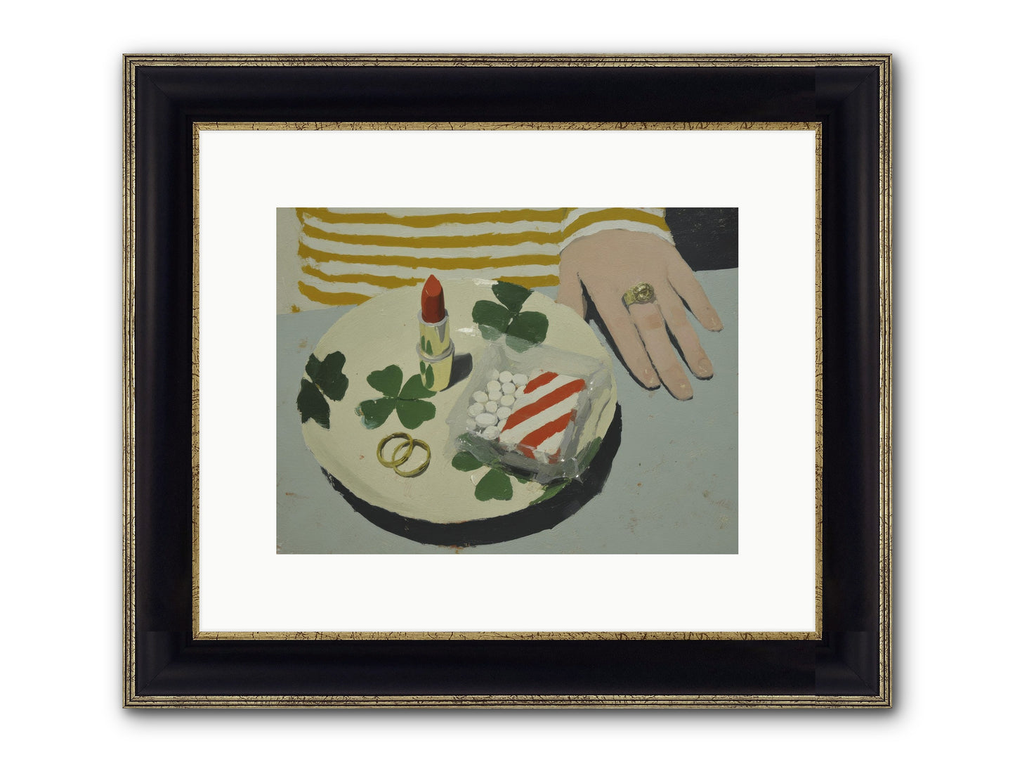 Between Sweetness And Adornment Framed Print - Black & Gold 12x9