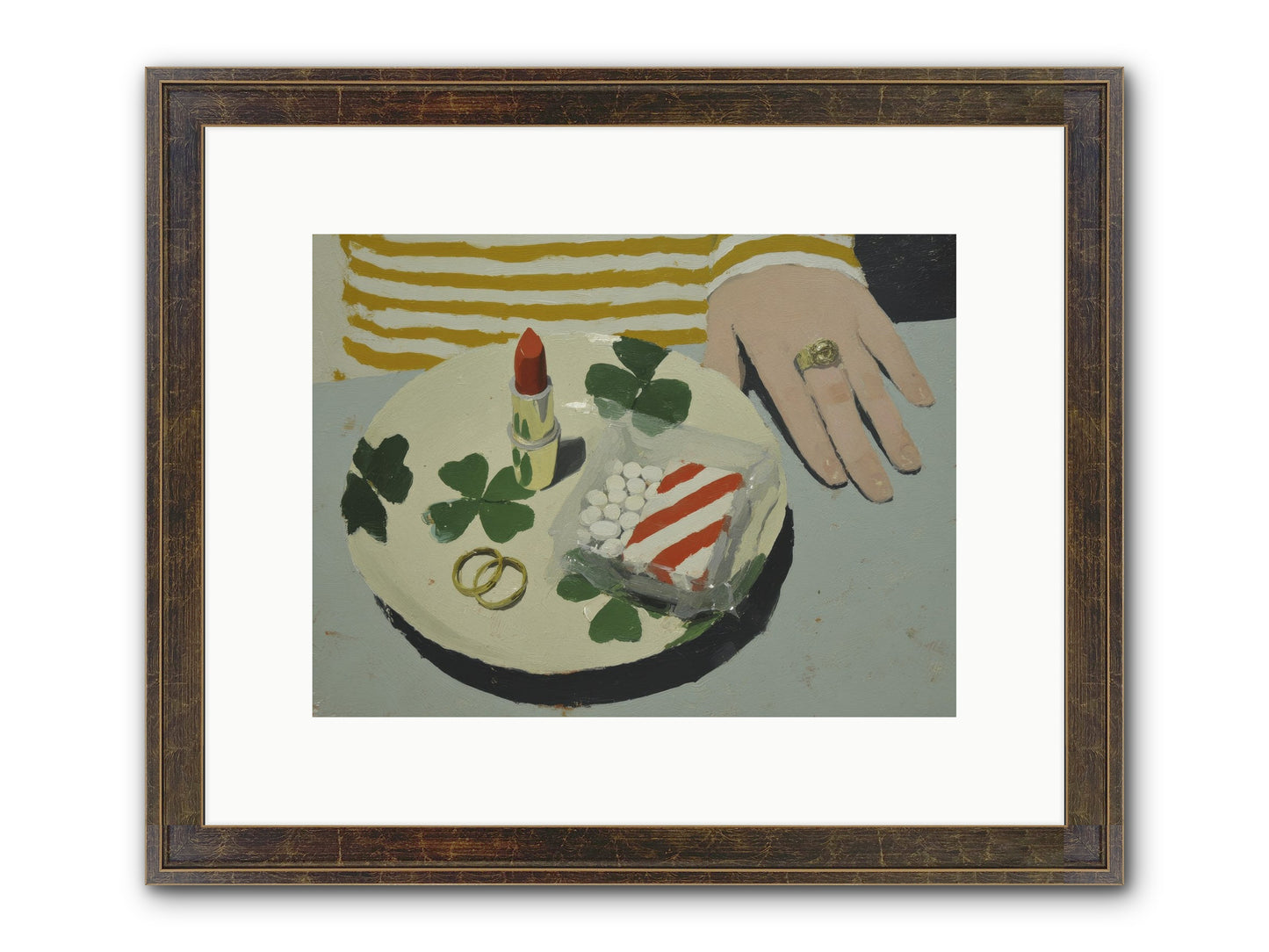 Between Sweetness And Adornment Framed Print - Slimwoods Black/Gold 12x9