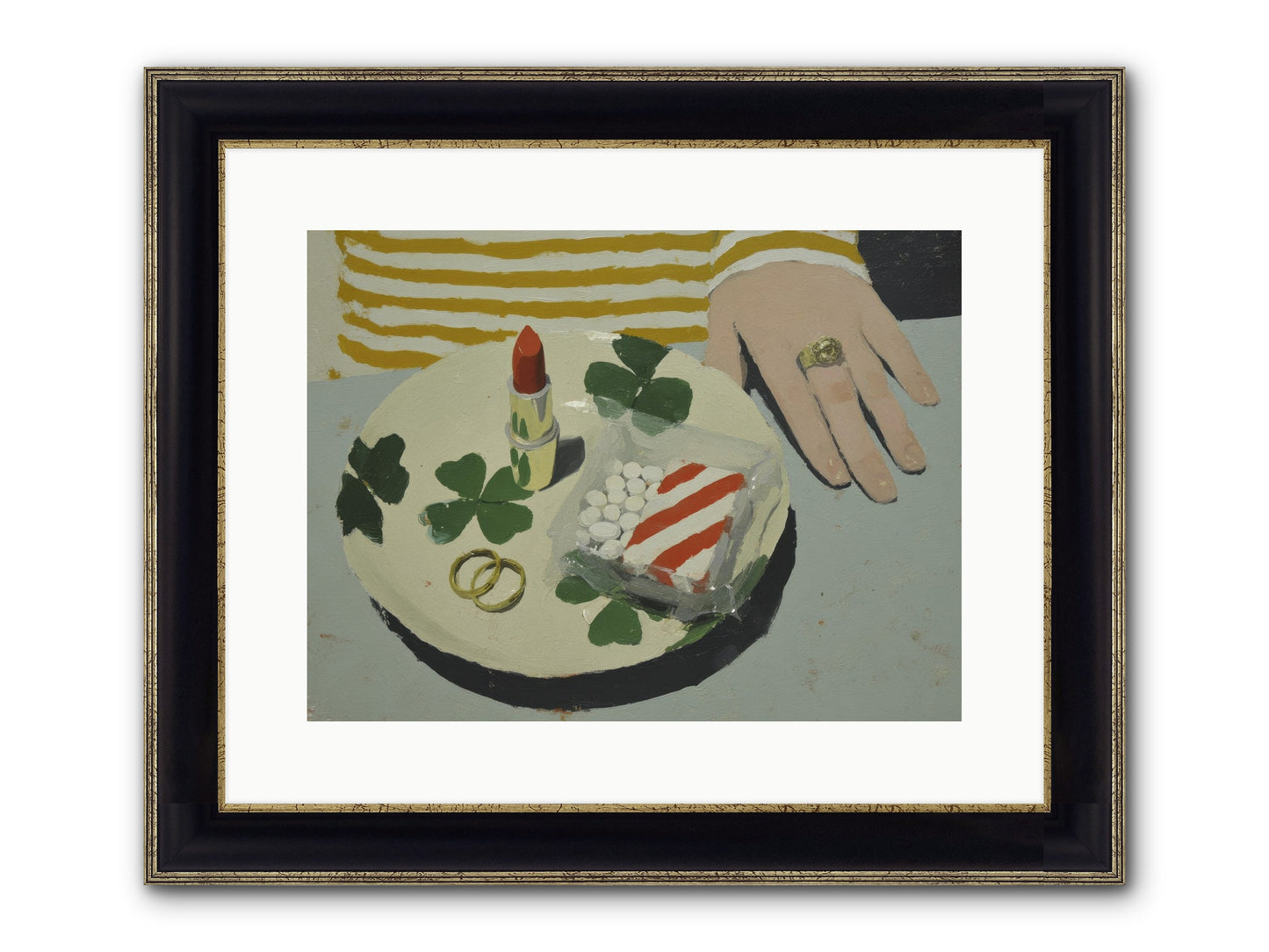 Between Sweetness And Adornment Framed Print - Black & Gold 16x12