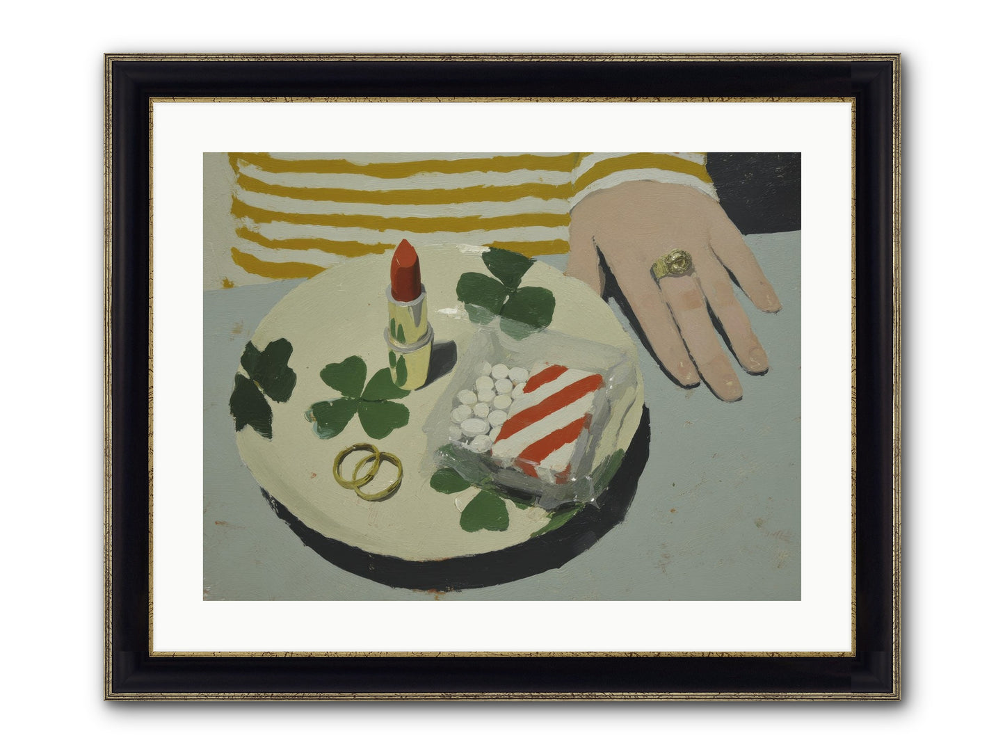 Between Sweetness And Adornment Framed Print - Black & Gold 24x18