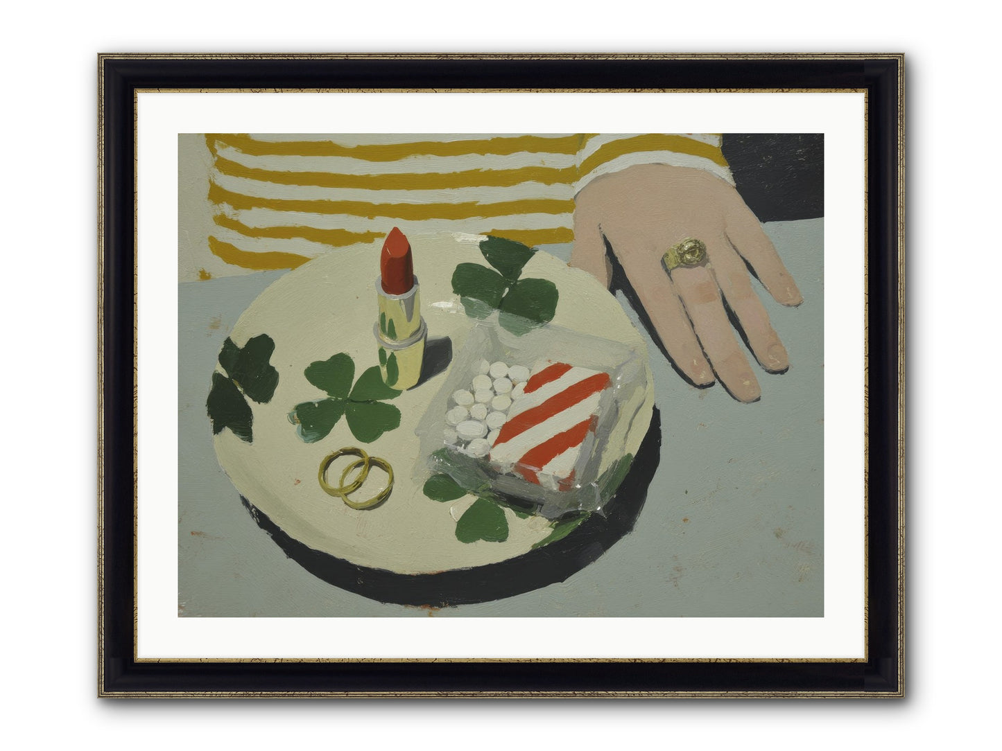Between Sweetness And Adornment Framed Print - Black & Gold 32x24