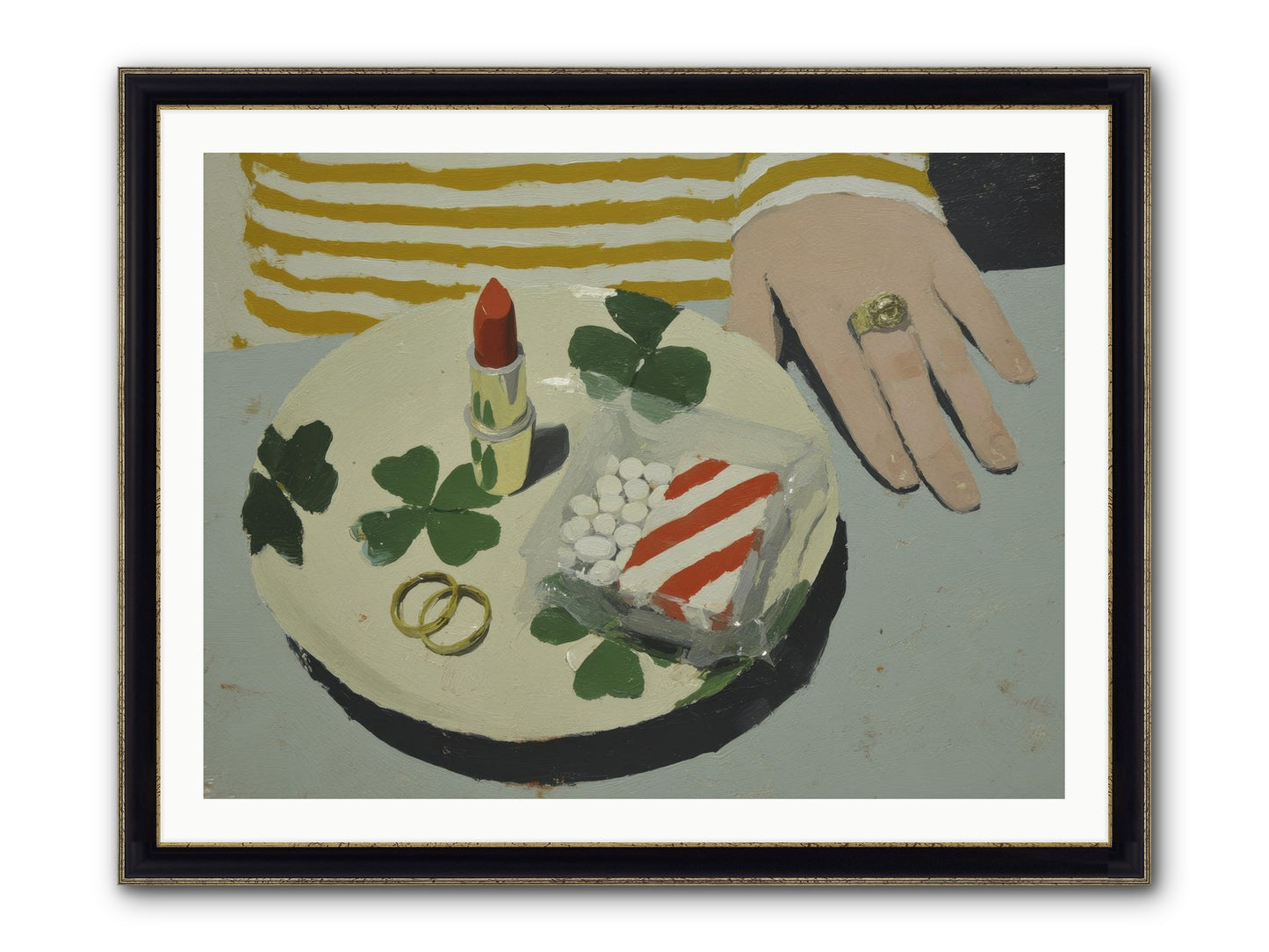 Between Sweetness And Adornment Framed Print - Black & Gold 40x30