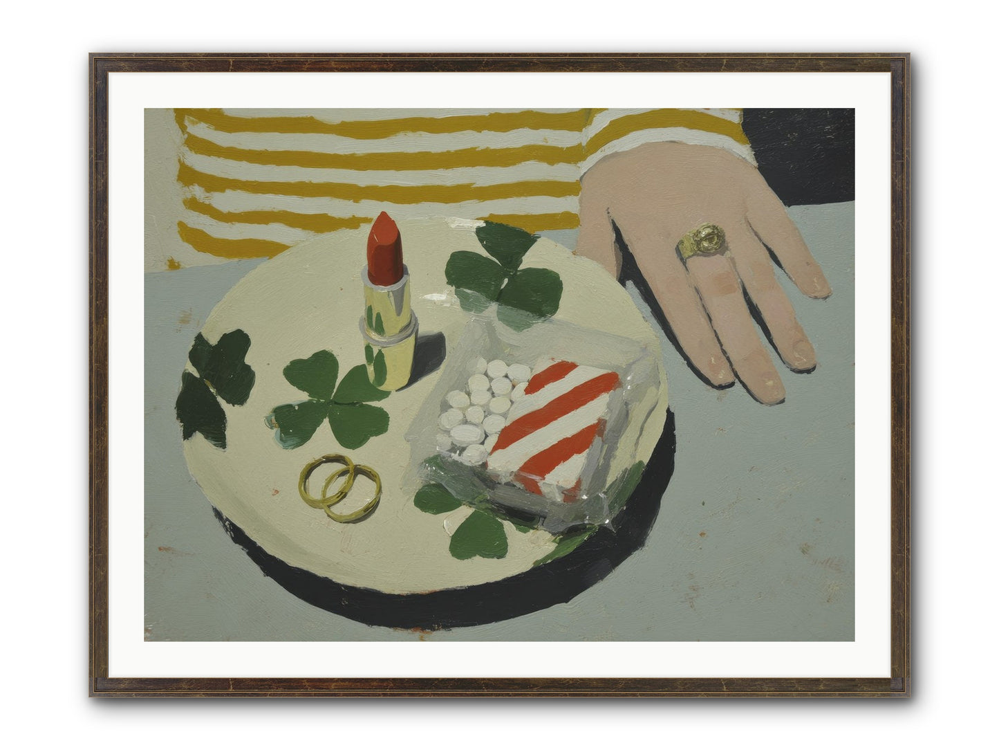 Between Sweetness And Adornment Framed Print - Slimwoods Black/Gold 40x30