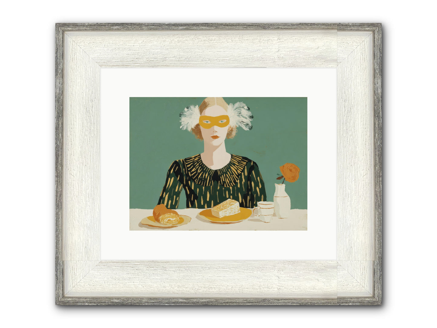 Between The Lines Framed Print - Driftwood White 12x9