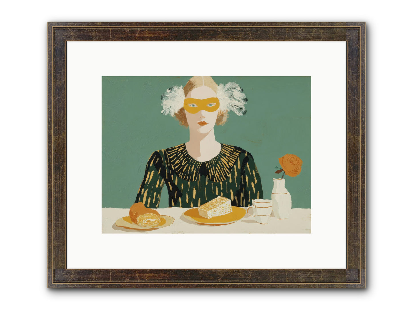 Between The Lines Framed Print - Slimwoods Black/Gold 12x9