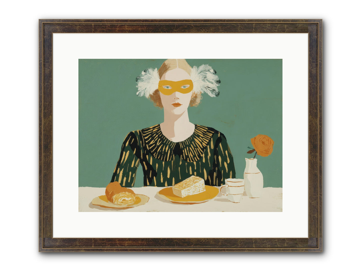 Between The Lines Framed Print - Slimwoods Black/Gold 16x12