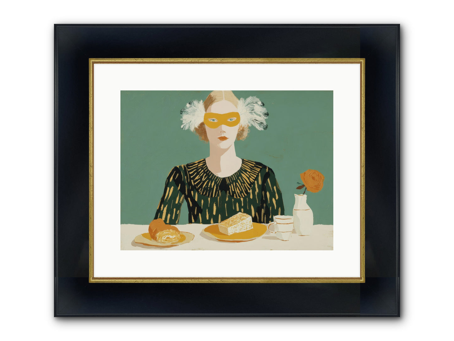 Between The Lines Framed Print - Wide Black w/Gold 16x12