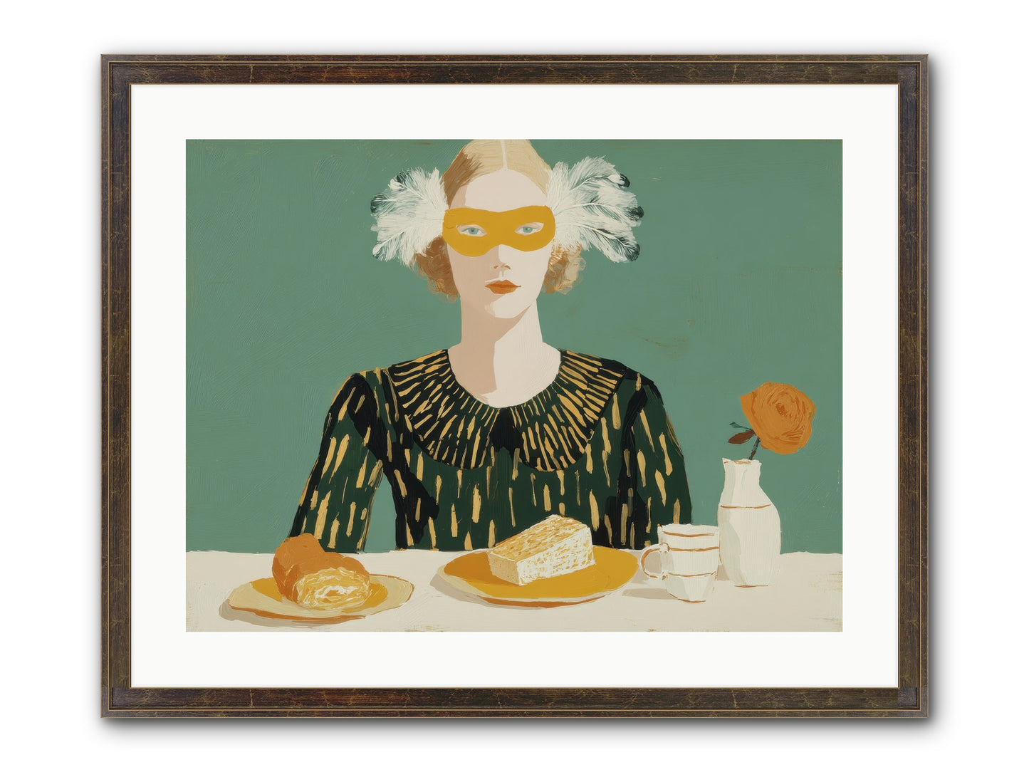 Between The Lines Framed Print - Slimwoods Black/Gold 24x18