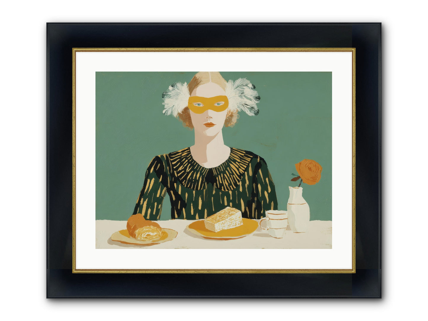 Between The Lines Framed Print - Wide Black w/Gold 24x18
