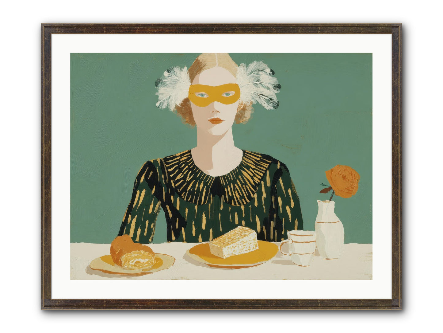 Between The Lines Framed Print - Slimwoods Black/Gold 32x24