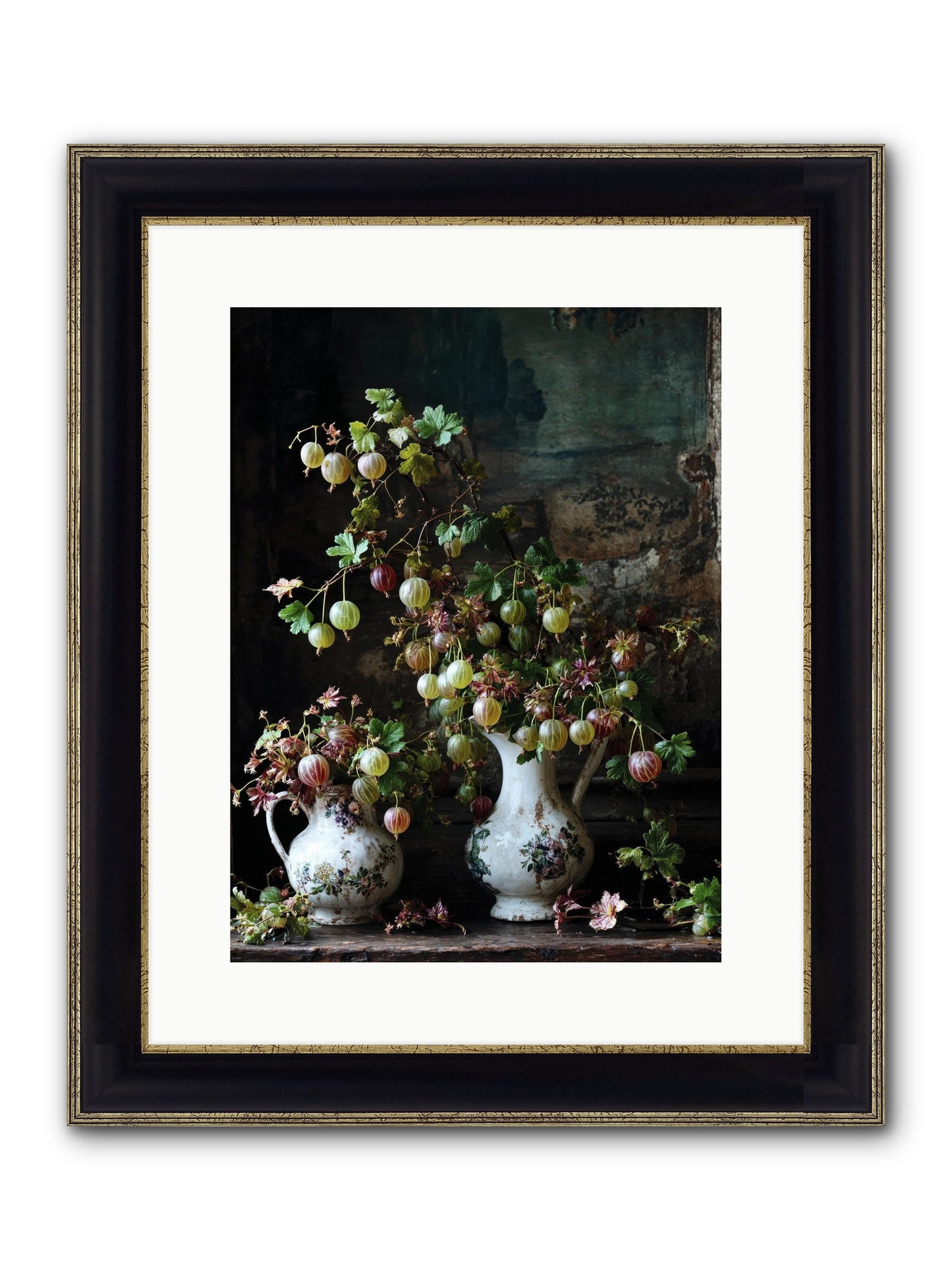 Between The Stars Framed Print - Black & Gold 12x16