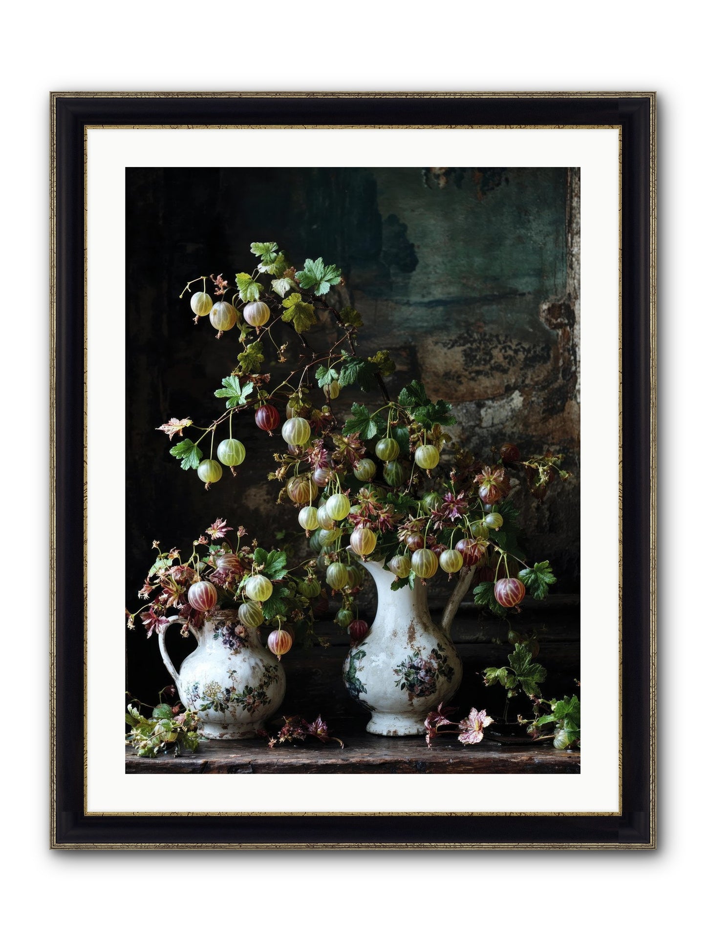Between The Stars Framed Print - Black & Gold 24x32