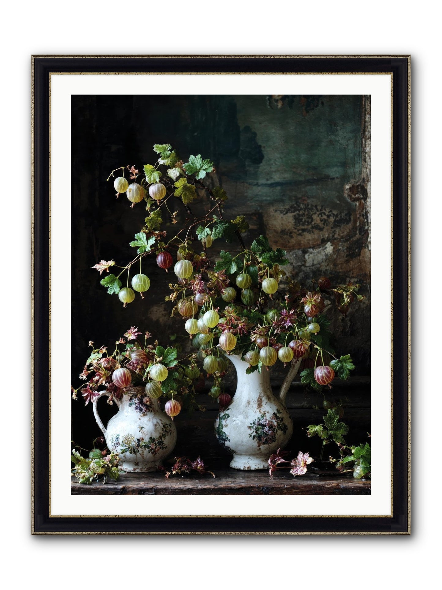 Between The Stars Framed Print - Black & Gold 30x40