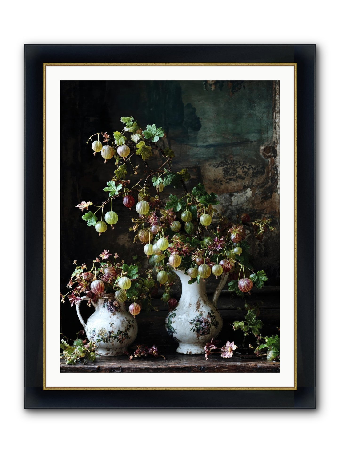 Between The Stars Framed Print - Wide Black w/Gold 30x40
