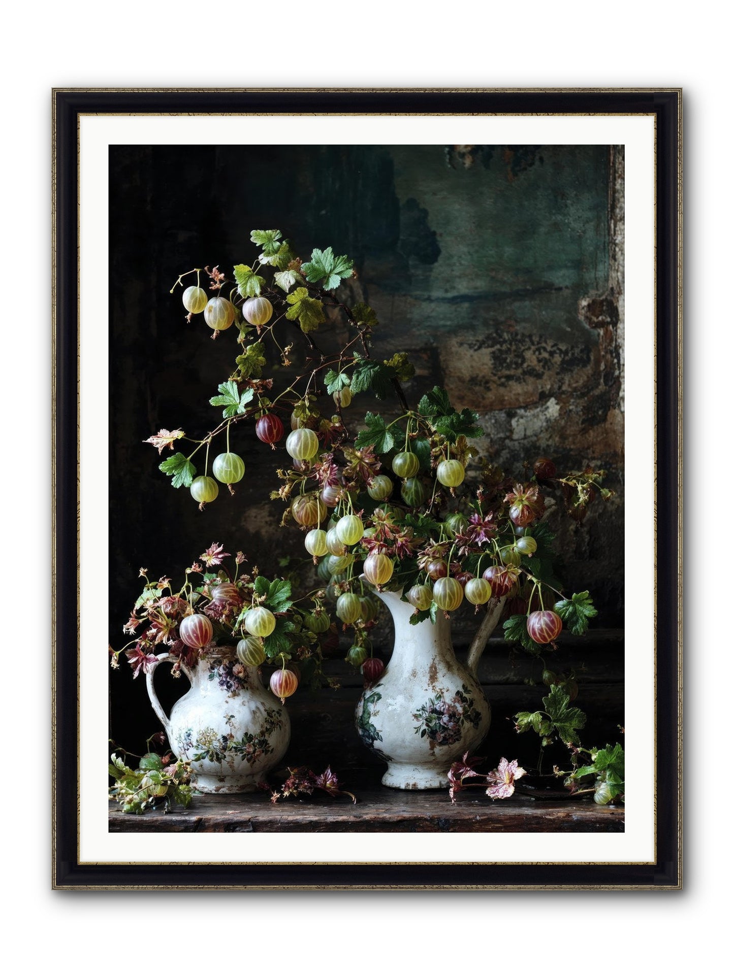 Between The Stars Framed Print - Black & Gold 36x48