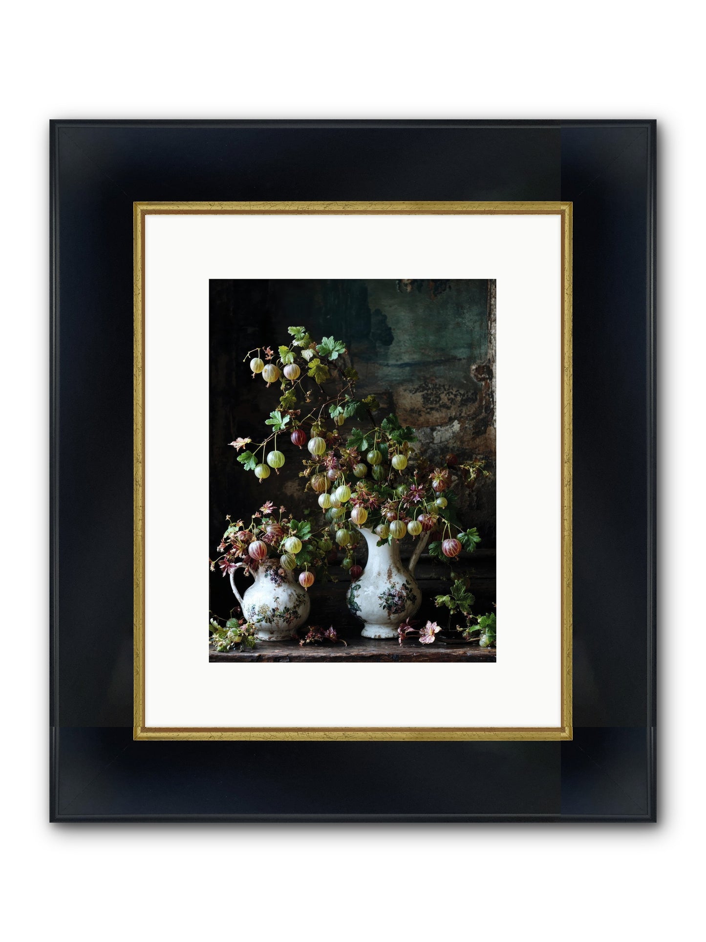 Between The Stars Framed Print - Wide Black w/Gold 9x12