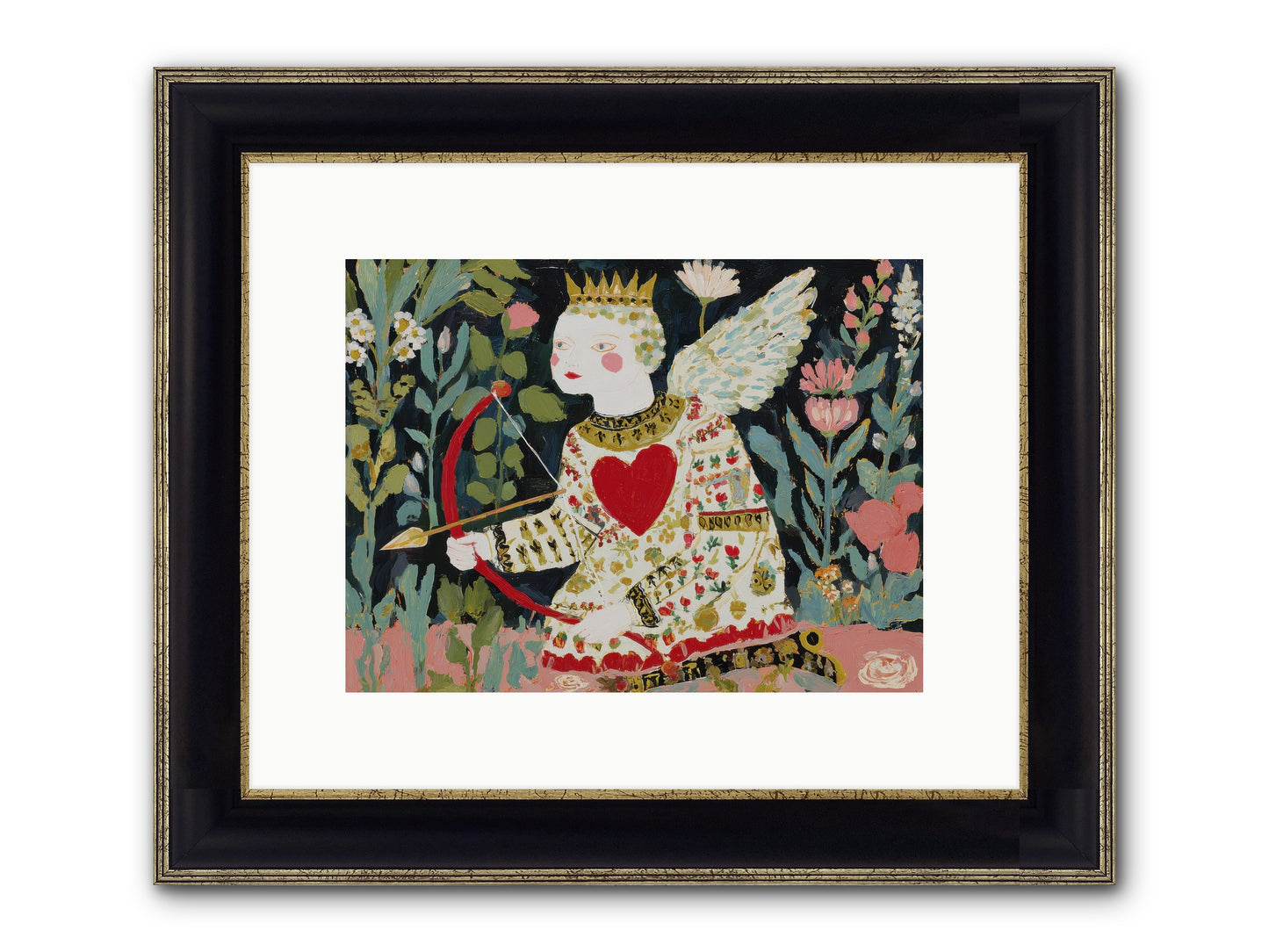 Between Us, The World Blooms Framed Print - Black & Gold 12x9