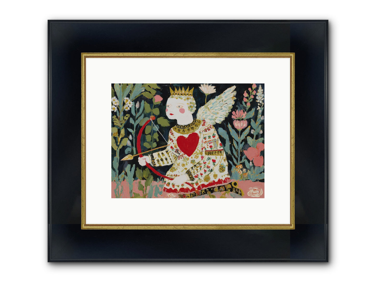 Between Us, The World Blooms Framed Print - Wide Black w/Gold 12x9