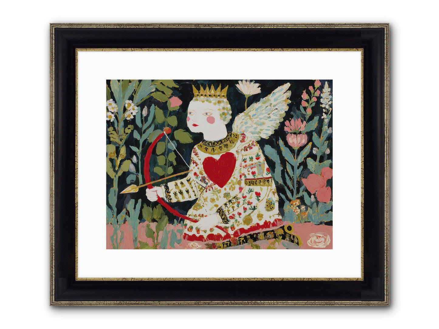 Between Us, The World Blooms Framed Print - Black & Gold 16x12