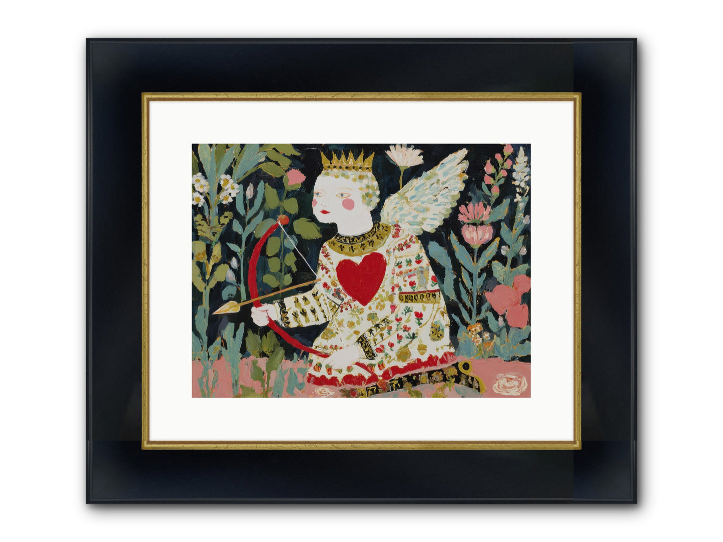 Between Us, The World Blooms Framed Print - Wide Black w/Gold 16x12