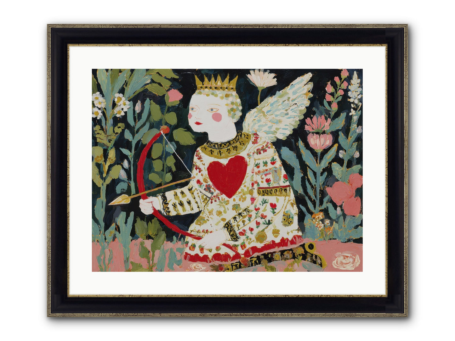 Between Us, The World Blooms Framed Print - Black & Gold 24x18