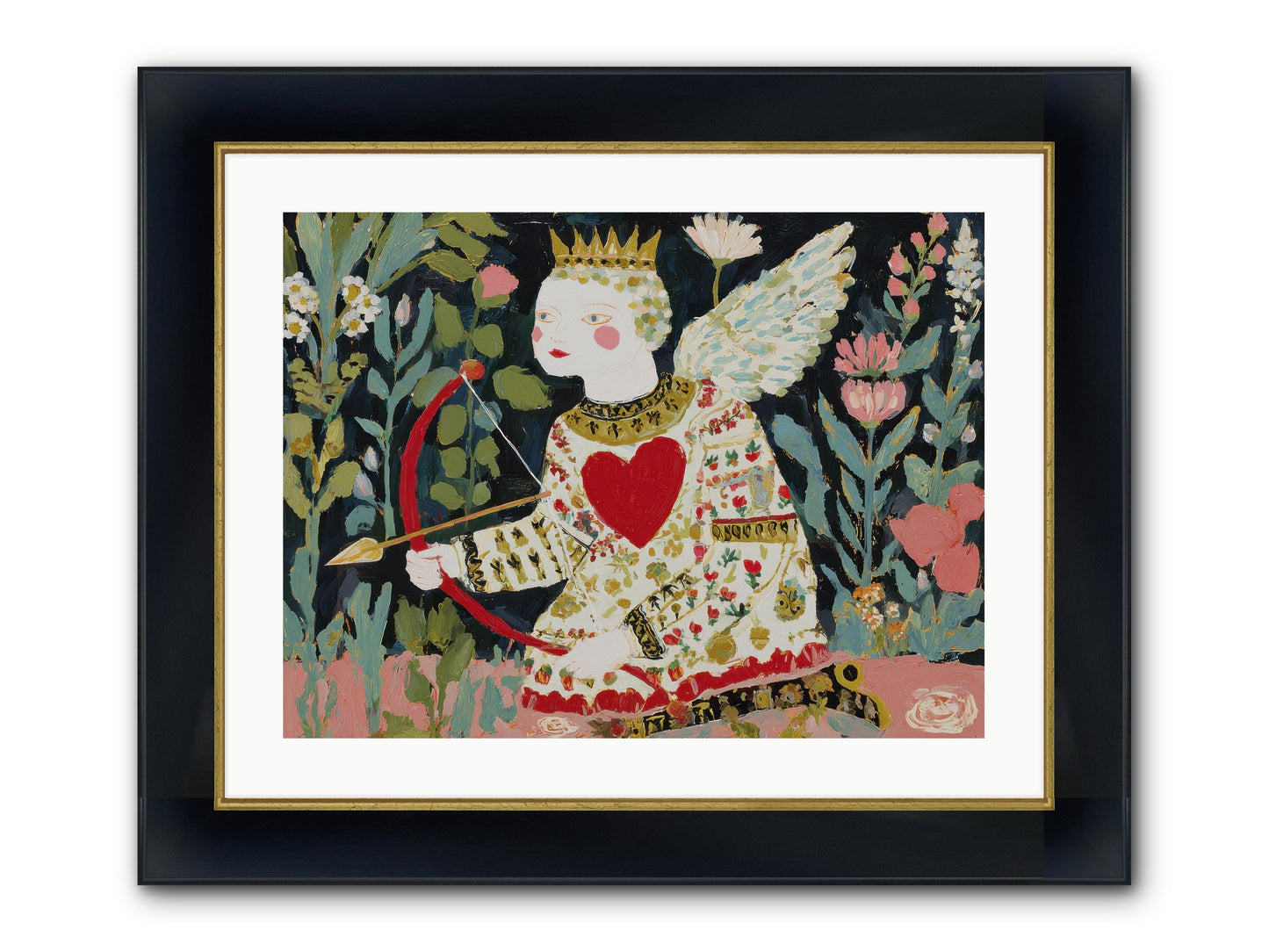 Between Us, The World Blooms Framed Print - Wide Black w/Gold 24x18