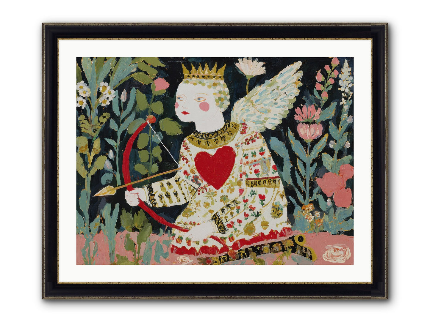 Between Us, The World Blooms Framed Print - Black & Gold 32x24