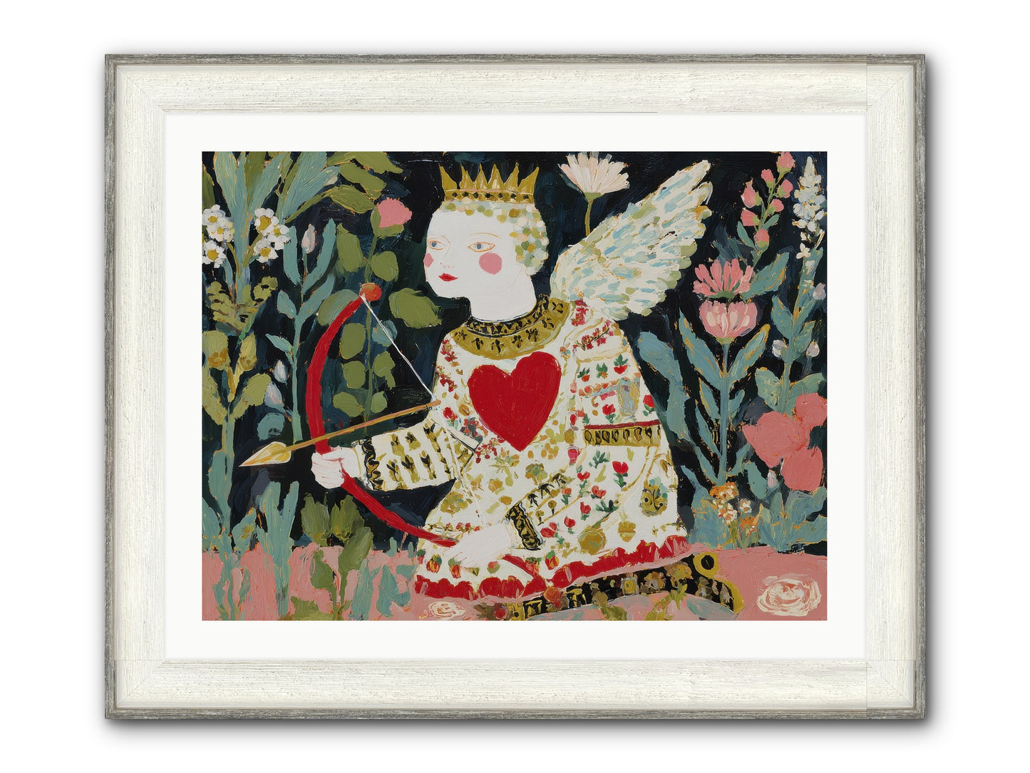 Between Us, The World Blooms Framed Print - Driftwood White 32x24