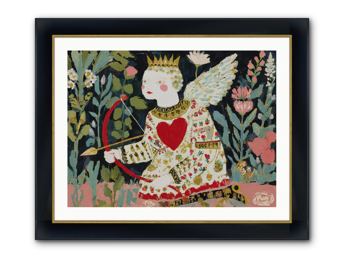 Between Us, The World Blooms Framed Print - Wide Black w/Gold 32x24