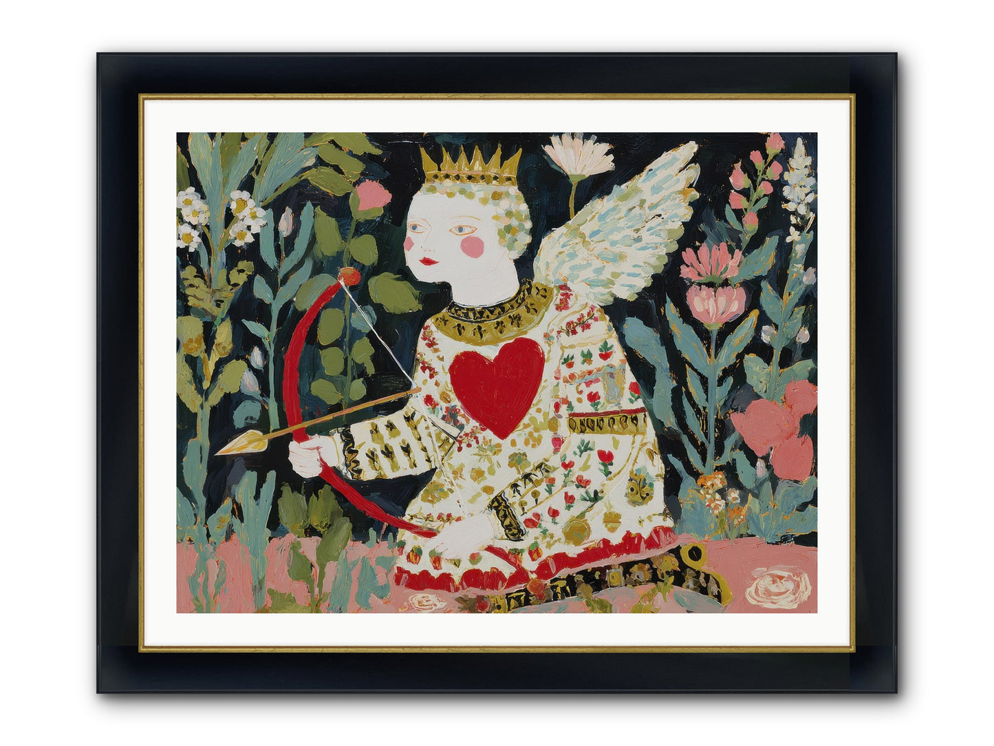 Between Us, The World Blooms Framed Print - Wide Black w/Gold 40x30