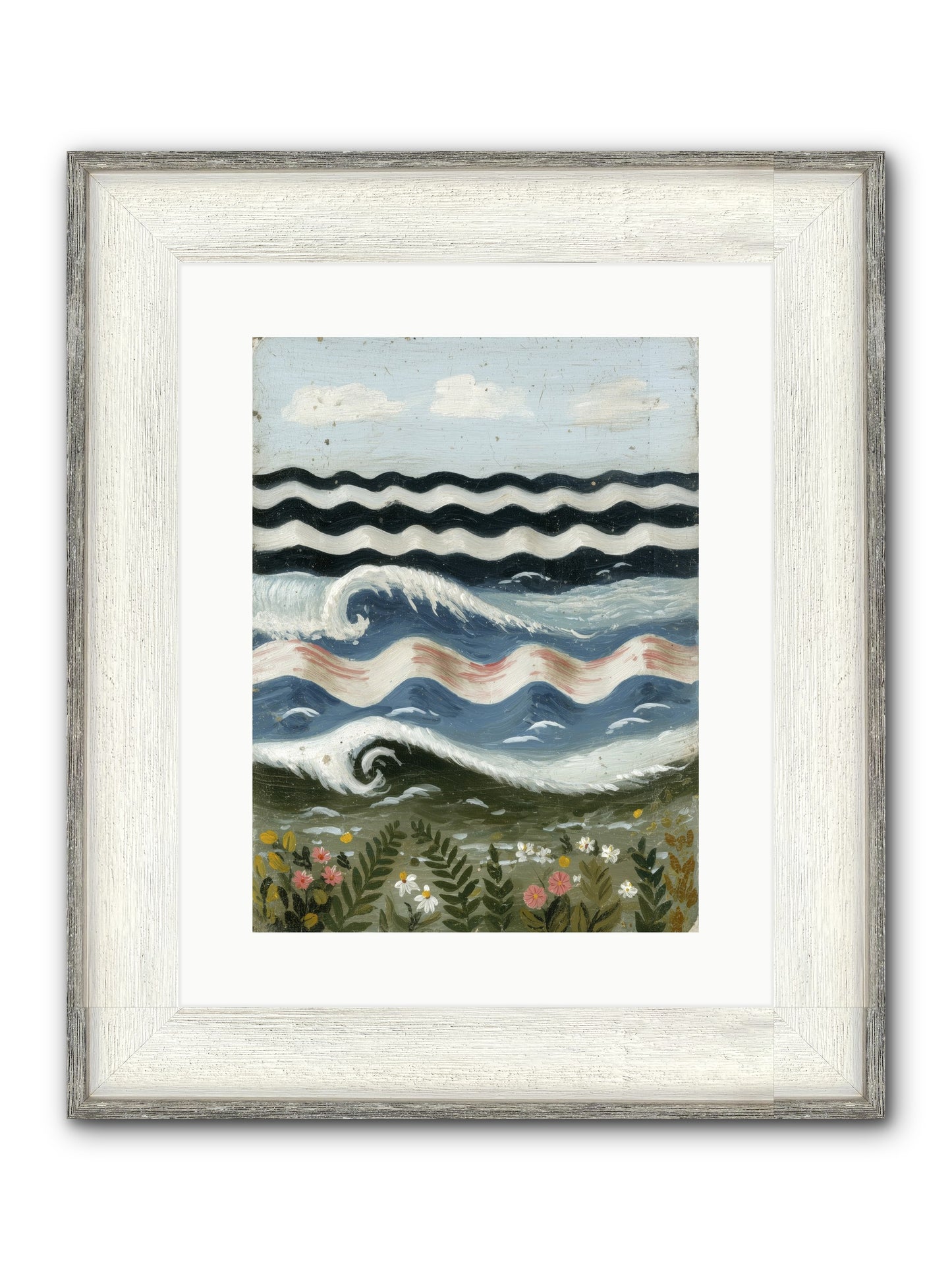 Bewitched Swells Framed Print - Driftwood White 12x16