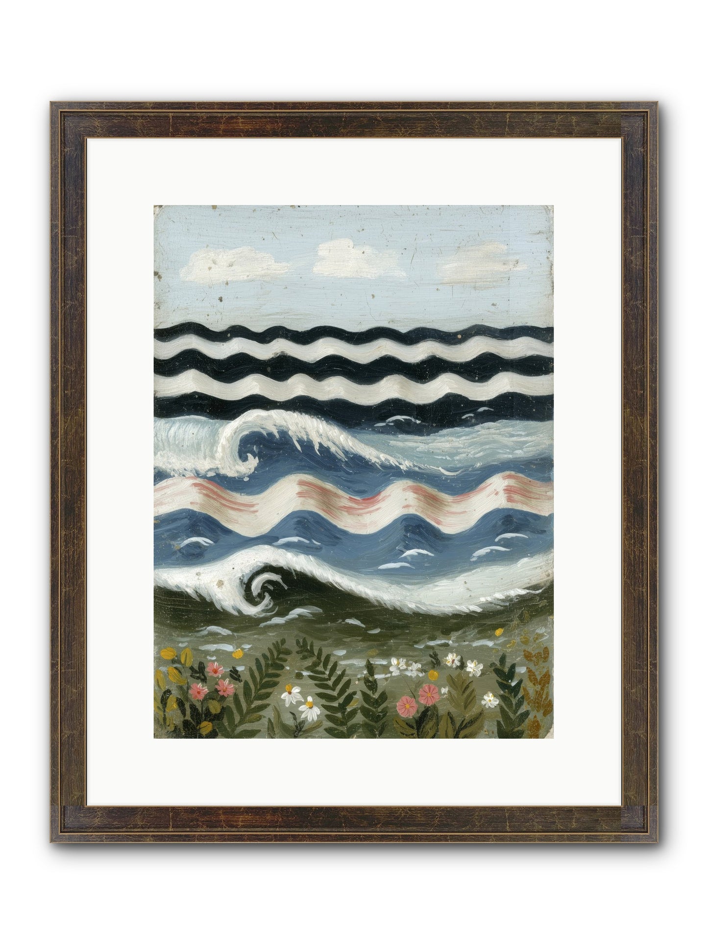 Bewitched Swells Framed Print - Slimwoods Black/Gold 12x16