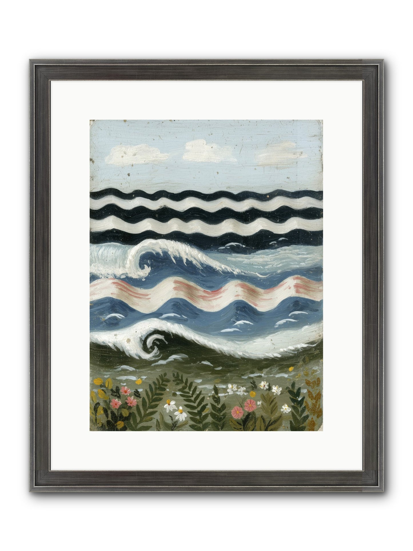 Bewitched Swells Framed Print - Slimwoods Black/Silver 12x16