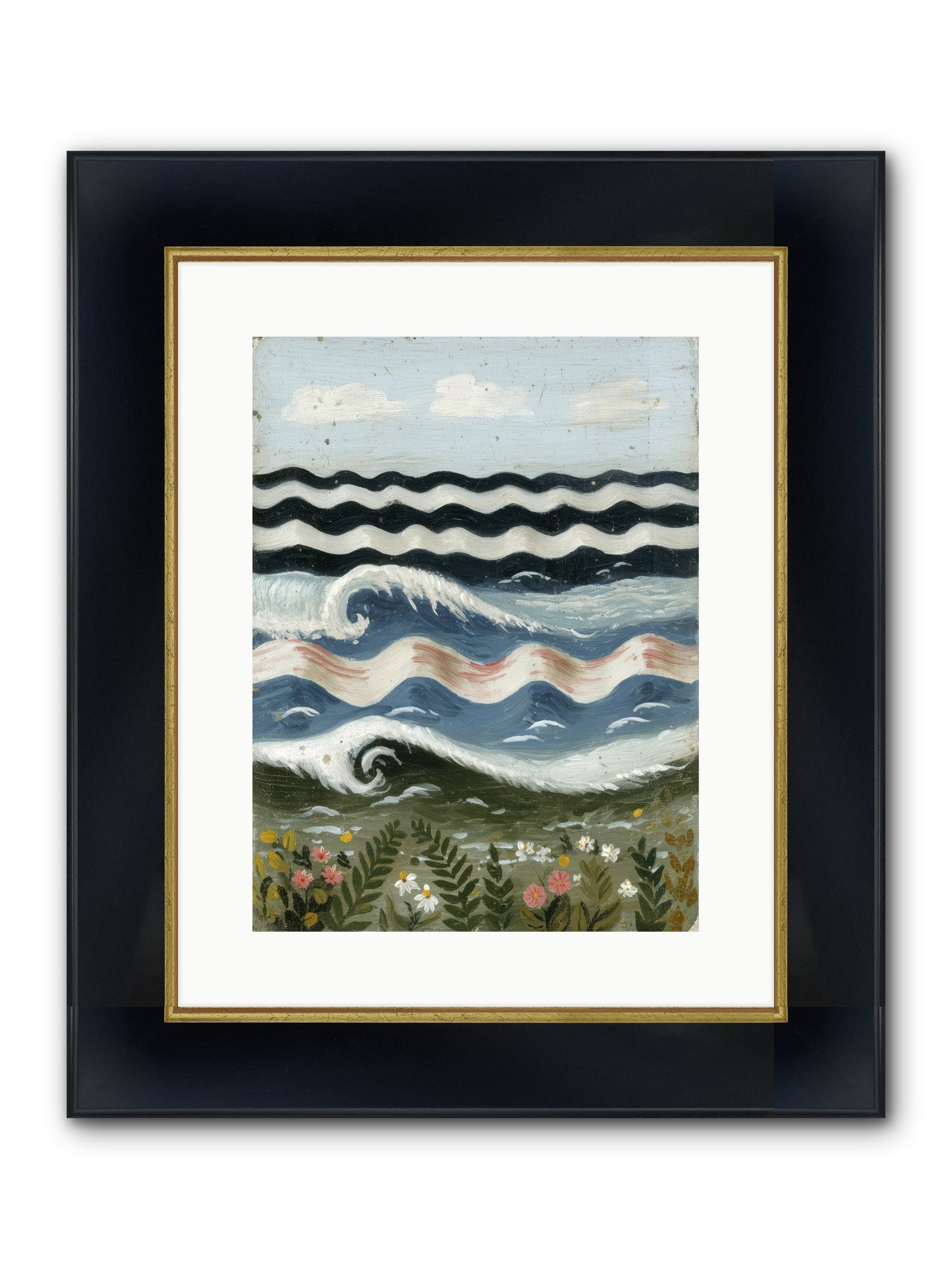 Bewitched Swells Framed Print - Wide Black w/Gold 12x16