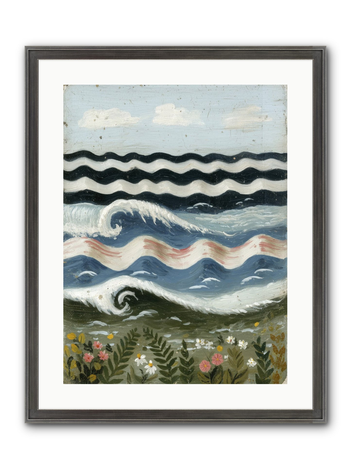 Bewitched Swells Framed Print - Slimwoods Black/Silver 18x24