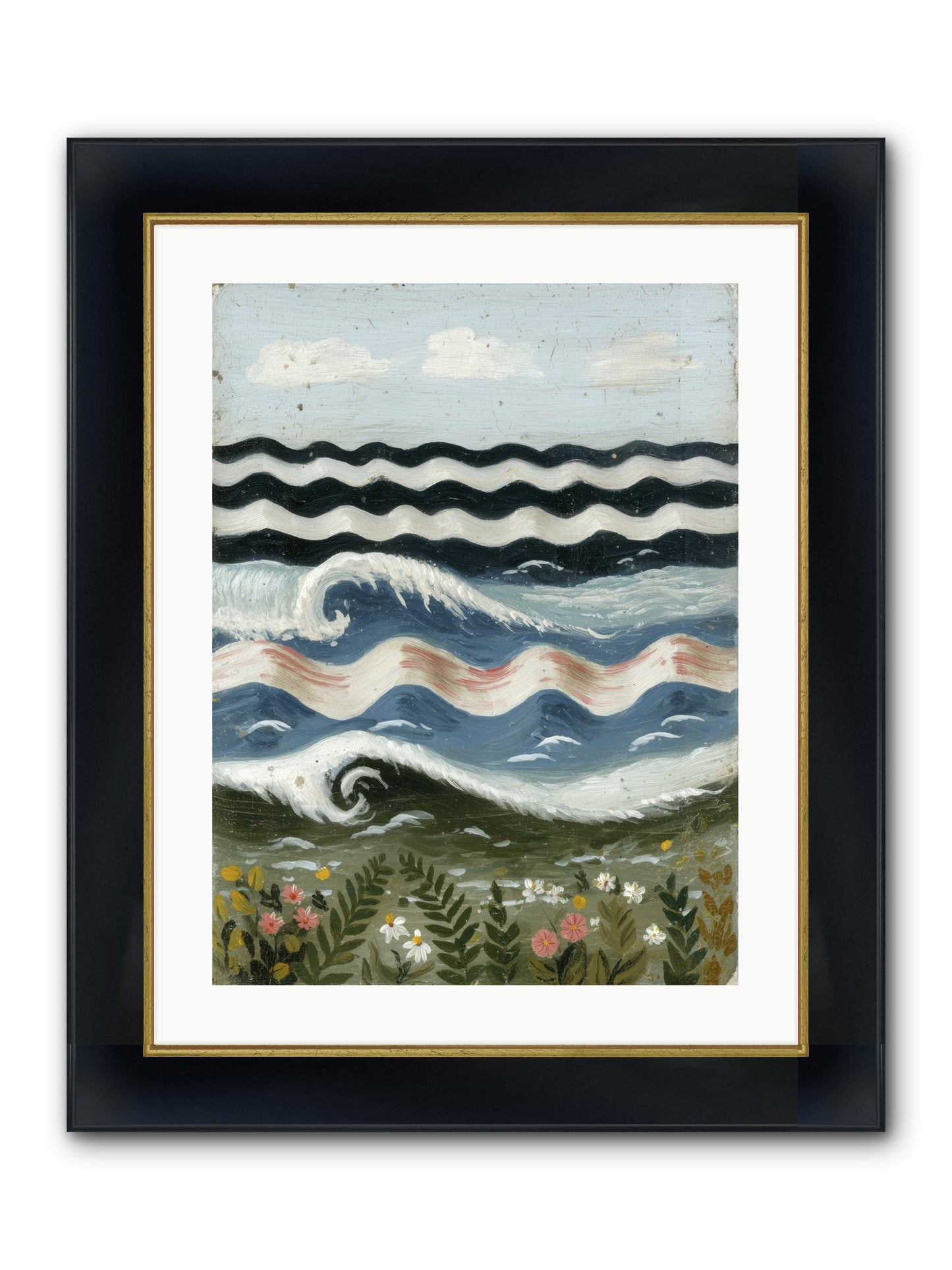 Bewitched Swells Framed Print - Wide Black w/Gold 18x24