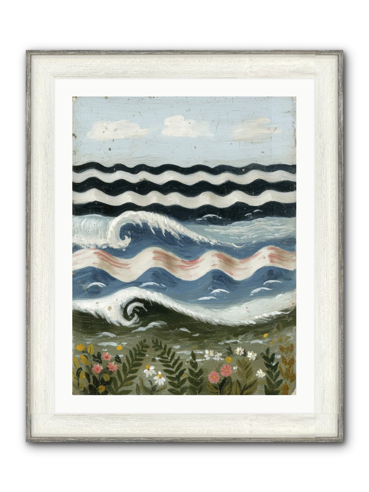 Bewitched Swells Framed Print - Driftwood White 24x32