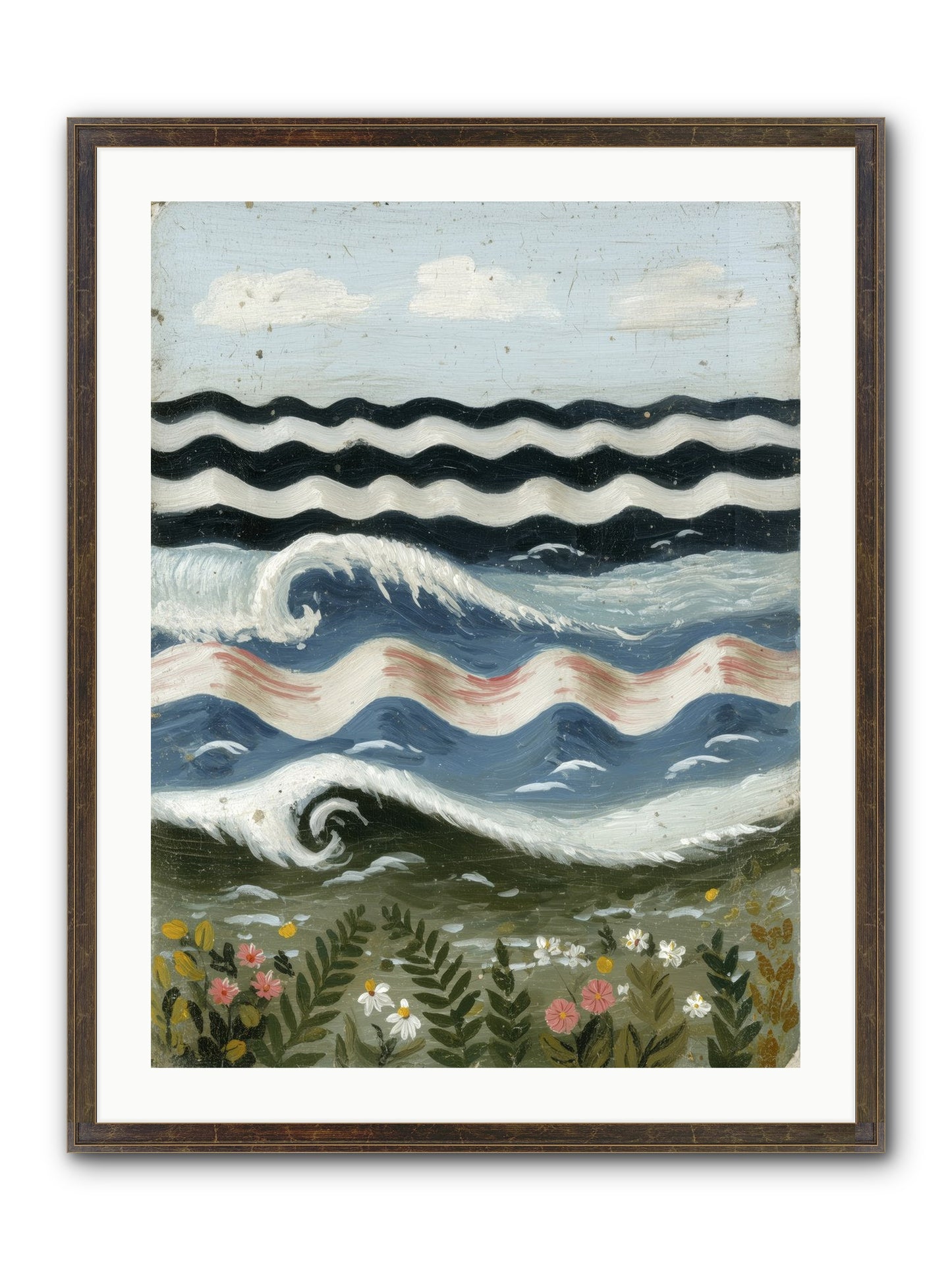 Bewitched Swells Framed Print - Slimwoods Black/Gold 24x32