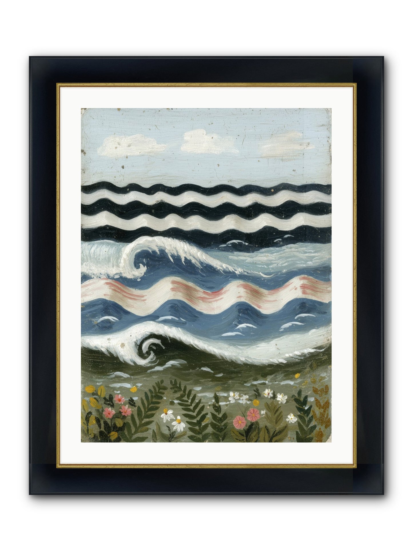 Bewitched Swells Framed Print - Wide Black w/Gold 24x32