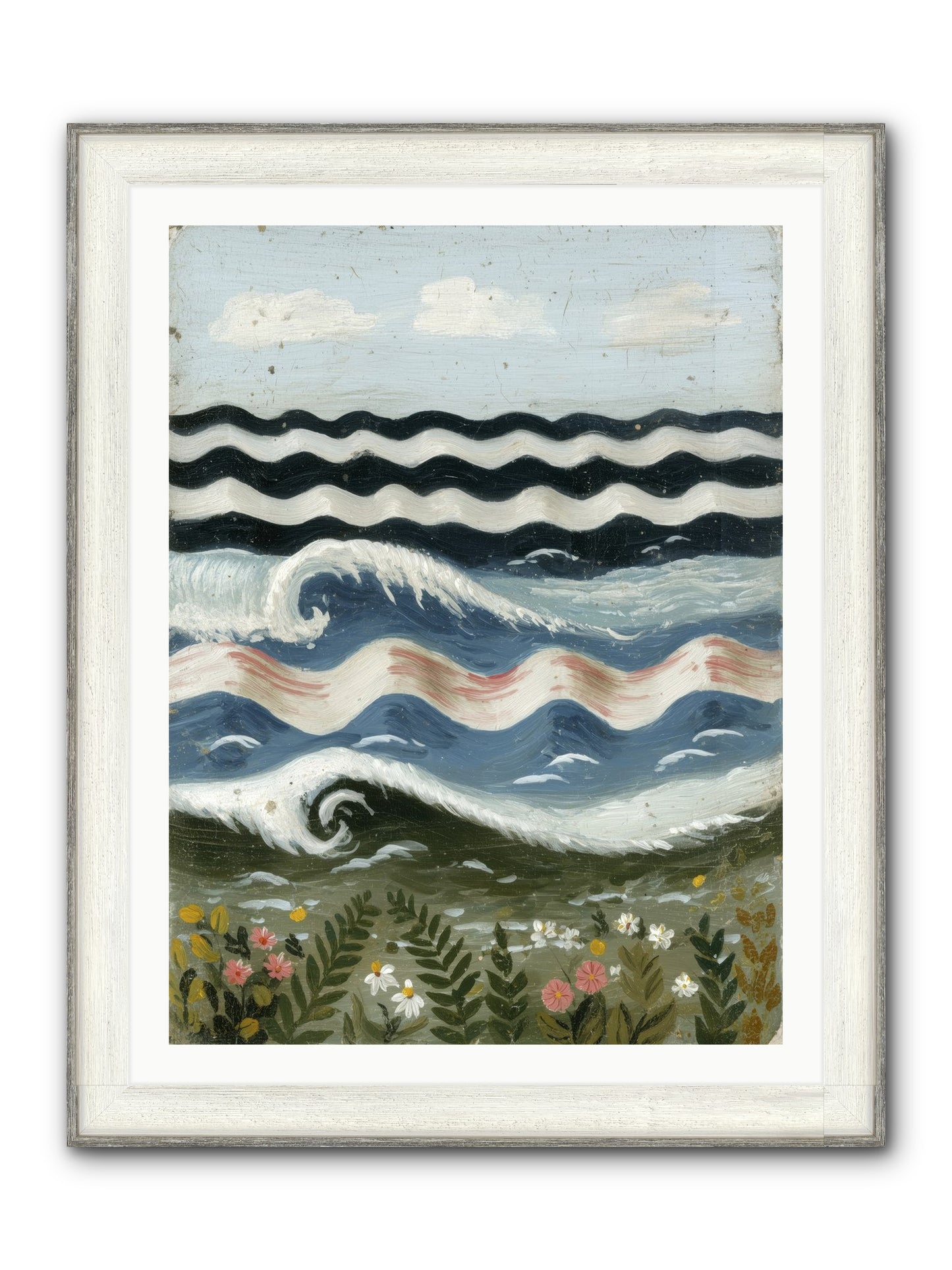 Bewitched Swells Framed Print - Driftwood White 30x40