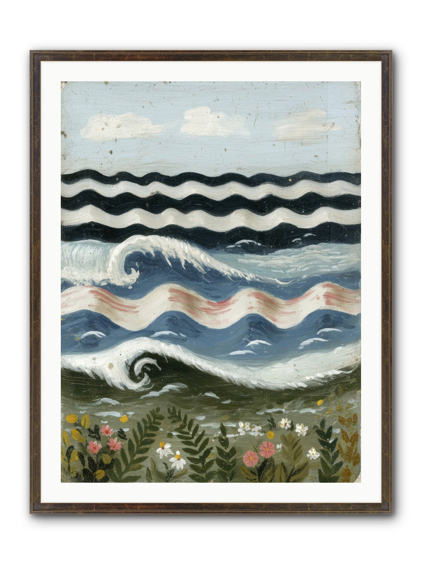 Bewitched Swells Framed Print - Slimwoods Black/Gold 30x40