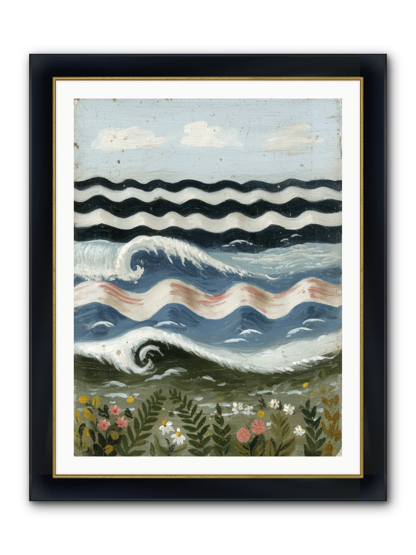 Bewitched Swells Framed Print - Wide Black w/Gold 30x40