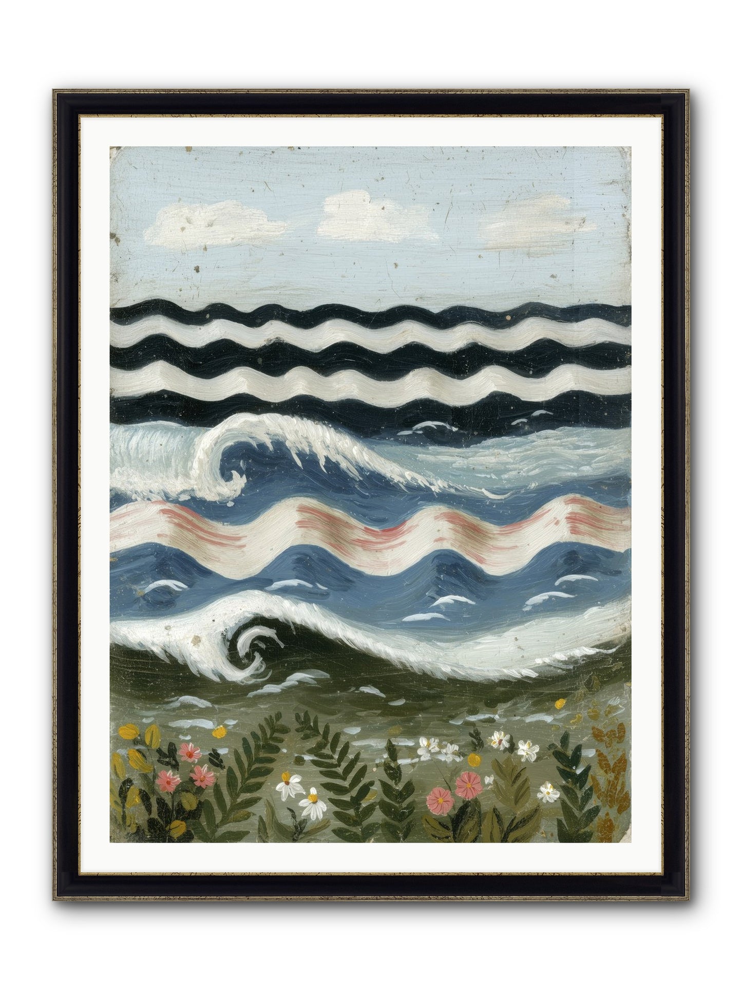 Bewitched Swells Framed Print - Black & Gold 36x48
