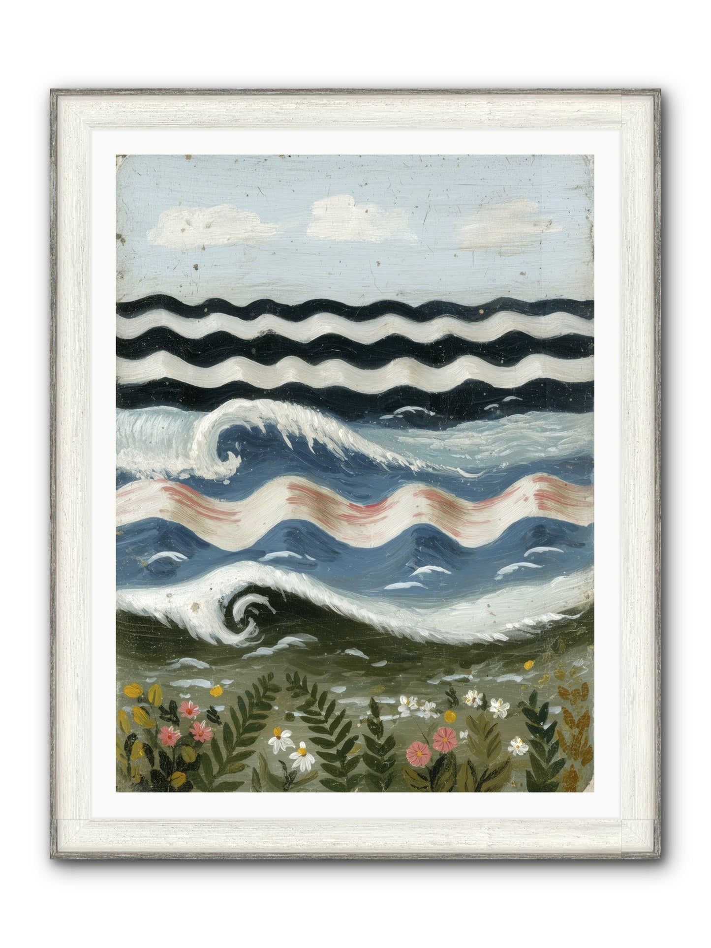 Bewitched Swells Framed Print - Driftwood White 36x48