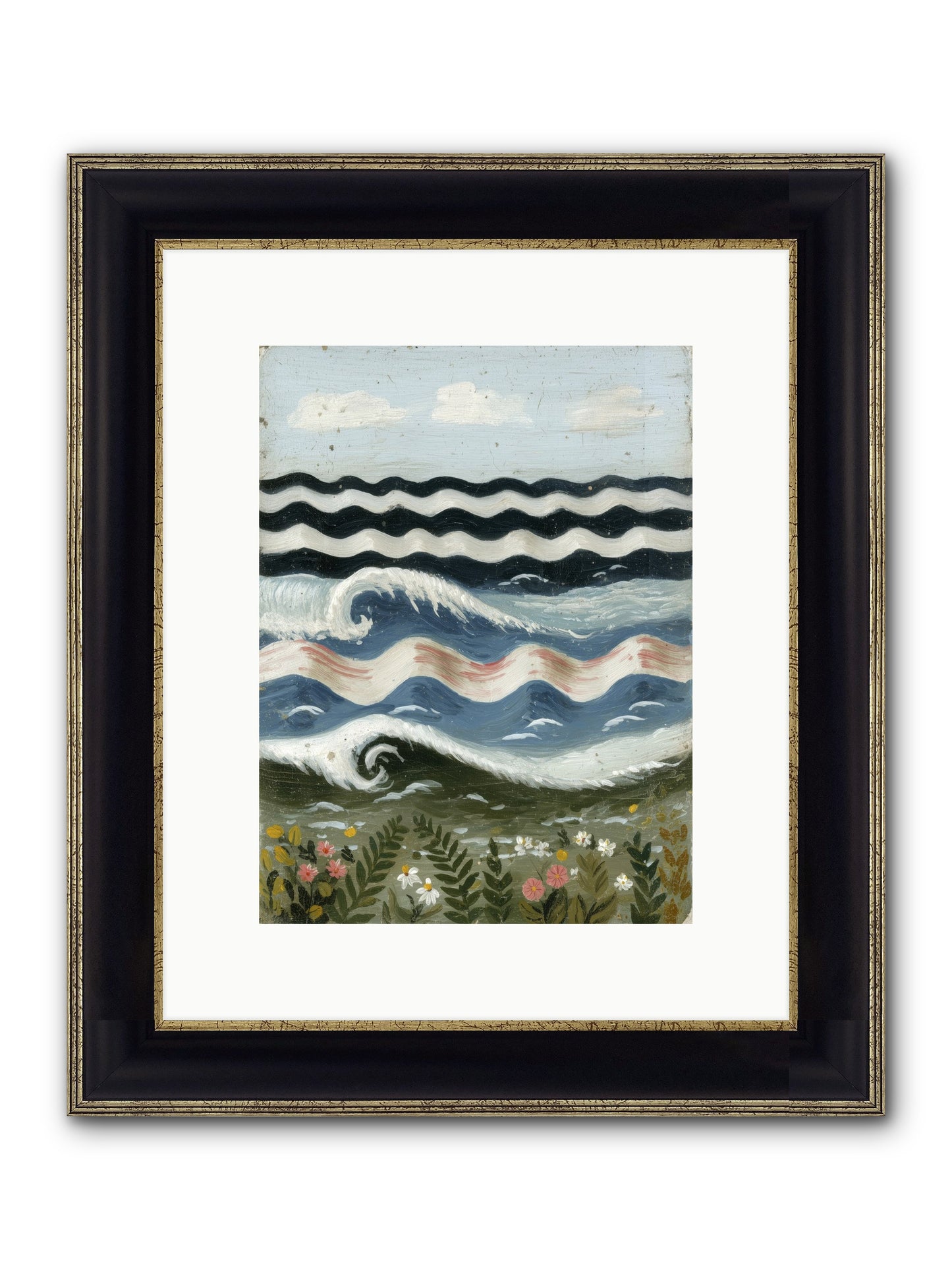 Bewitched Swells Framed Print - Black & Gold 9x12